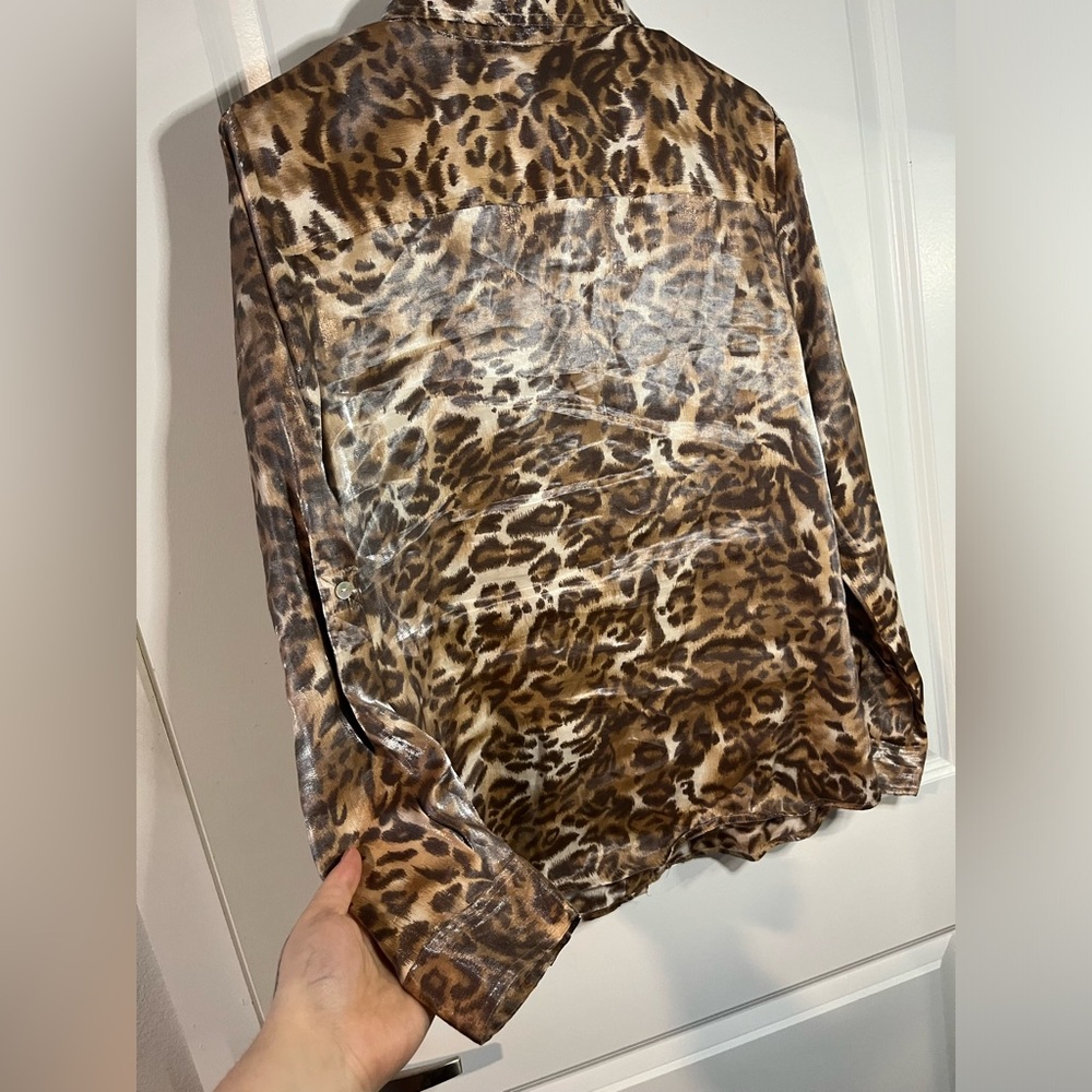 Ruby Rd. Womens Brown Leopard Print Roll Tab Slee… - image 4